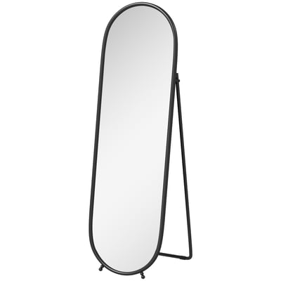 Miroir en pied Verre Noir HOMCOM