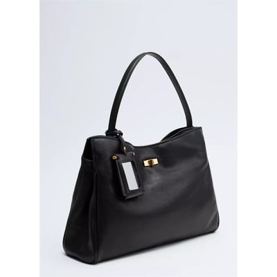 Sac à bandoulière en cuir avec breloque miroir MANGO