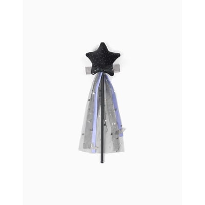 Baguette magique d'Halloween avec étoile en velours et nœud en tulle ZIPPY