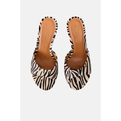 Mules en cuir et daim premium à bout ouvert NEXT