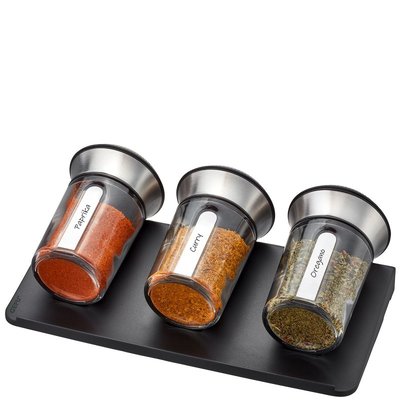Set de 3 shakers à épices et herbes X-PLOSION® + organisateur de shaker à épices et herbes X-PLOSION® GEFU