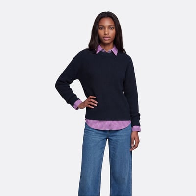 Trui met ronde hals van ribtricot, ruim model LA REDOUTE COLLECTIONS