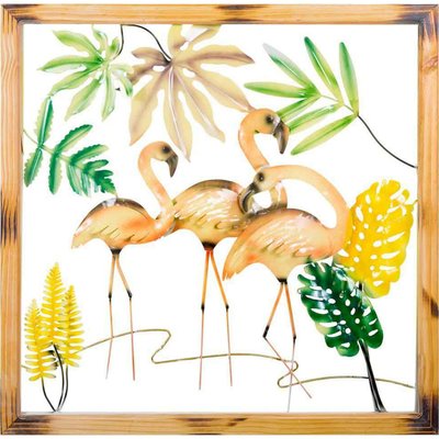 Décoration murale métal flamants roses ambiance exotique RECOLLECTION