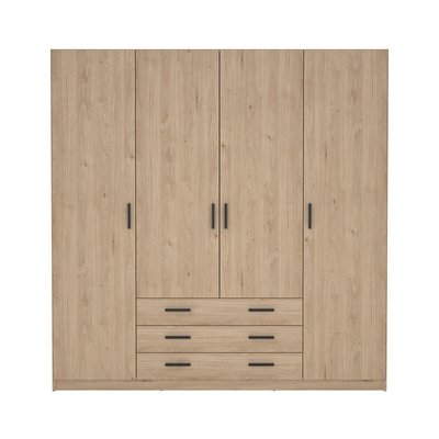 Armoire 4 portes et 3 tiroirs L196 cm - PRINT CALICOSY
