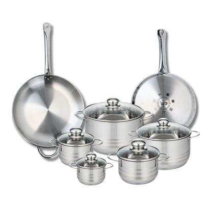 2 poêles 28/32cm + 5 faitouts 12/14/16/20/24cm PROFI BRILLANT ELO