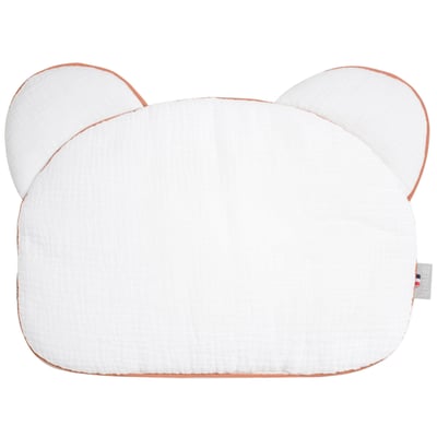 Oreiller plat coussin ourson réversible en gaze de coton JEANNE SEVIRA KIDS