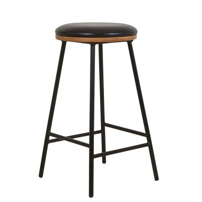 Tabouret snack imitation cuir noir MARCEL ZAGO