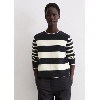 Pull à rayures regular en laine d'agneau moelleuse MARC O'POLO