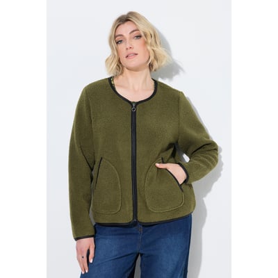Veste en polaire, passepoil imitation cuir ULLA POPKEN