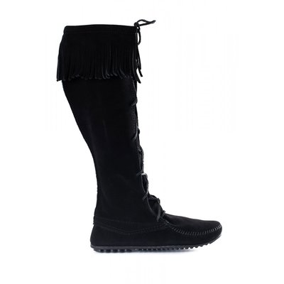 Bottes en cuir et daim FRONT LACE MINNETONKA