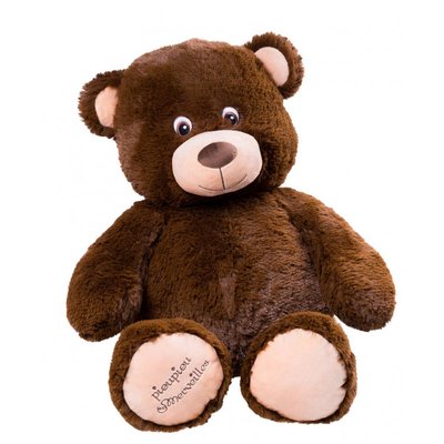 Peluche géante Ours Augustin chocolat 70cm - Made in France PIOUPIOU ET MERVEILLES