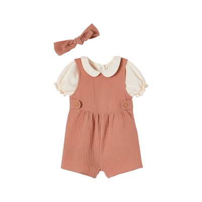 Ensemble 3 pièces T-shirt, combinaison et bandeau VERTBAUDET