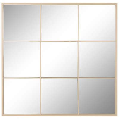 Miroir mural fenêtre métal beige 90x2x90cm WADIGA