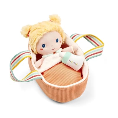 Poupée en tissu 21cm et son couffin LILLIPUTIENS