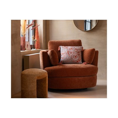 Fauteuil pivotant à 360° en velours texturé - ANGEL HELLIN, DEPUIS 1862
