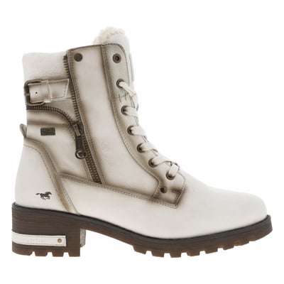 Bottines marron à talon décroché moyen avec des lacets et un zip latéral MUSTANG