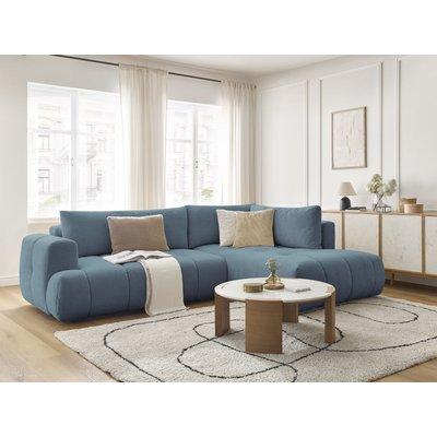 Canapé d'angle convertible 4 places en tissu lisse, FUJI BOBOCHIC