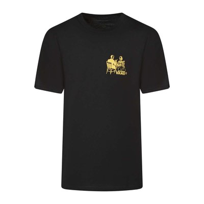 T-shirt en coton noir imprimé à coupe droite avec un col rond VANS
