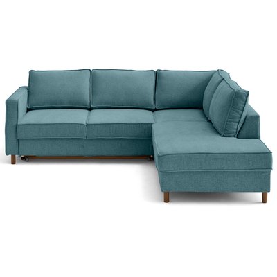 Canapé d'Angle Convertible en Tissu velours relief 5 places - JAKE LISA DESIGN