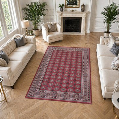 Tapis d'orient au motif oriental, style kilim, LYN11 RUBIS UN AMOUR DE TAPIS