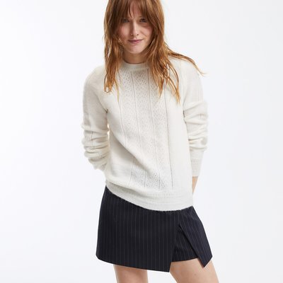 Pull col rond, en maille pointelle LA REDOUTE COLLECTIONS