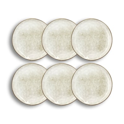 Lot de 6 assiettes plates en grès 27,5cm, BORAL OGO LIVING