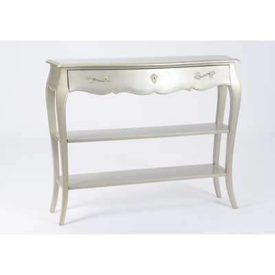 Grande console argentée 1 tiroir et 2 niveaux   110x30-MURANO AMADEUS
