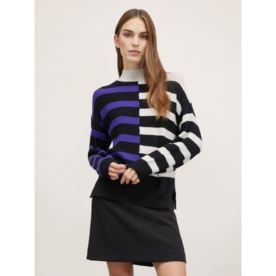 Pull-over en tricot jacquard viscose confortable motif à rayures MOTIVI
