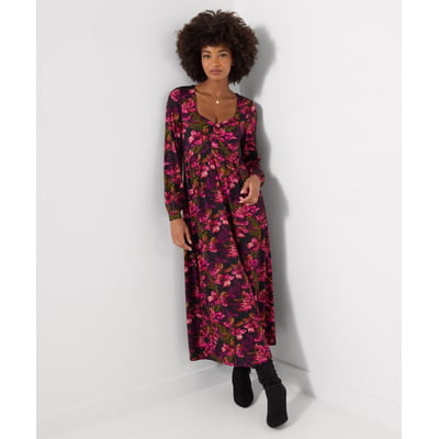 Robe Mi-Longue en Jersey à Manches Longues Imprimé Lys JOE BROWNS