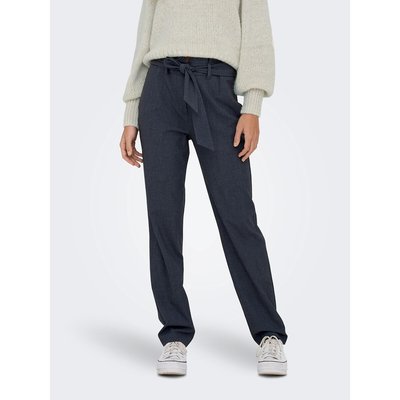 Pantalon cigarette, taille haute à nouer ONLY