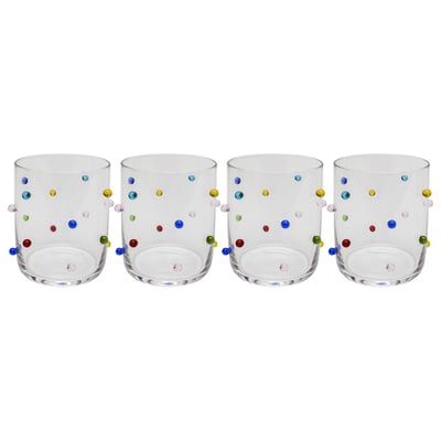 Lot de 4 verres à eau, PARTY DOTS KARE DESIGN