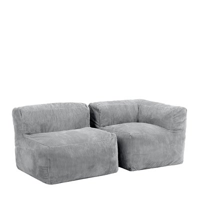 Ensemble canapé poufs 2 pièces : angle et fauteuil - ZEN ICON