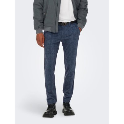 Pantalon slim stretch Mark à carreaux ONLY & SONS