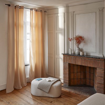 Rideau Matia Tamisant en Velours mat au tissage dense Rose 135x350 cm MADURA