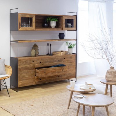 Vaisselier en bois recyclé 190cm  BLAISE MADE IN MEUBLES 