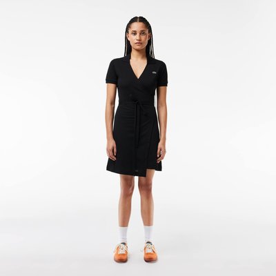 Robe cache-cœur en mini Piqué stretch LACOSTE