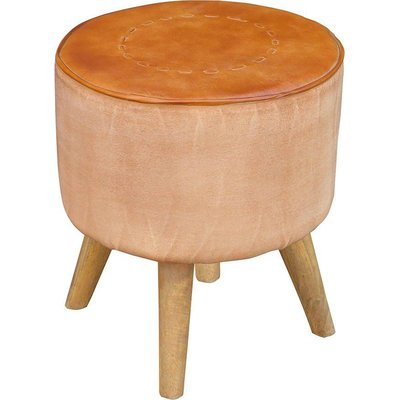 tabouret en bois de manguier et assise tissu coloré RECOLLECTION