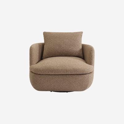Fauteuil pivotant en tissu bouclette MONZA HABITAT