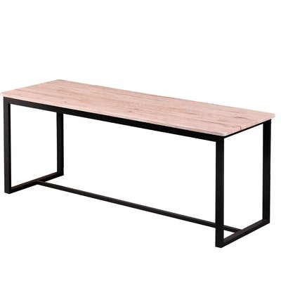 Banc en bois et métal noir 120x35x45cm WADIGA