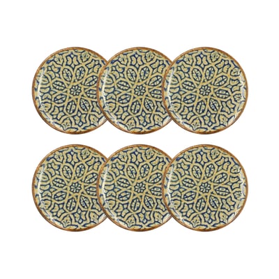 Lot de 6 assiettes à dessert 20cm en porcelaine, CALYPSO OGO LIVING