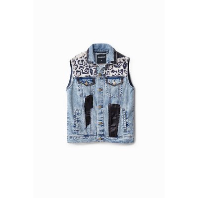Gilet en jean imprimé animal - BLUE - L DESIGUAL