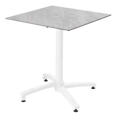 Table de jardin stratifié avec pied blanc inclinable, OPERA OVIALA