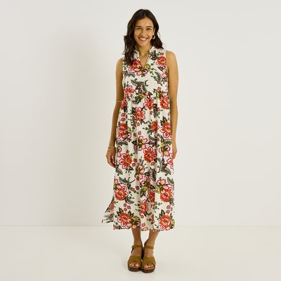 Robe longue sans manches imprimé floral GRAIN DE MALICE