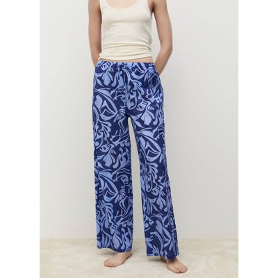 Pantalon coton imprimé bicolore MANGO