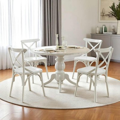 Ensemble salle à manger blanc - bistrot (5 pièces) TENA PIER IMPORT