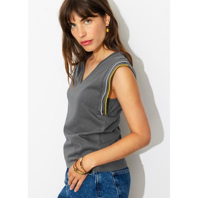 T-shirt en jersey brodé PROMOD