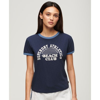Athletic Essentials Beach Graphic Ringer T-Shirt SUPERDRY