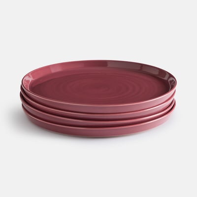 Lot 4 assiettes plates grès émail réactif, SACHA LA REDOUTE INTERIEURS