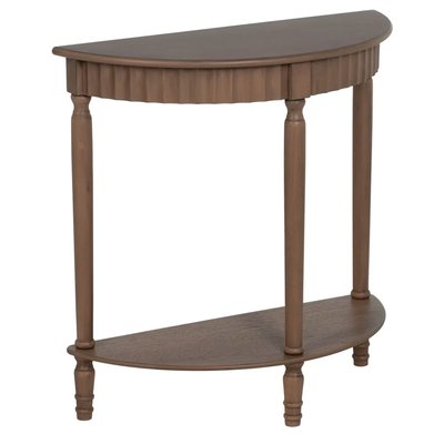 Console marron demi-lune en bois 71x30x71cm WADIGA