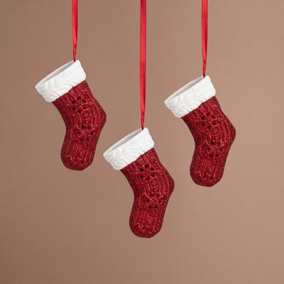 Chaussette lappi à suspendre de noël décorative H12 NOËL SIA DECO